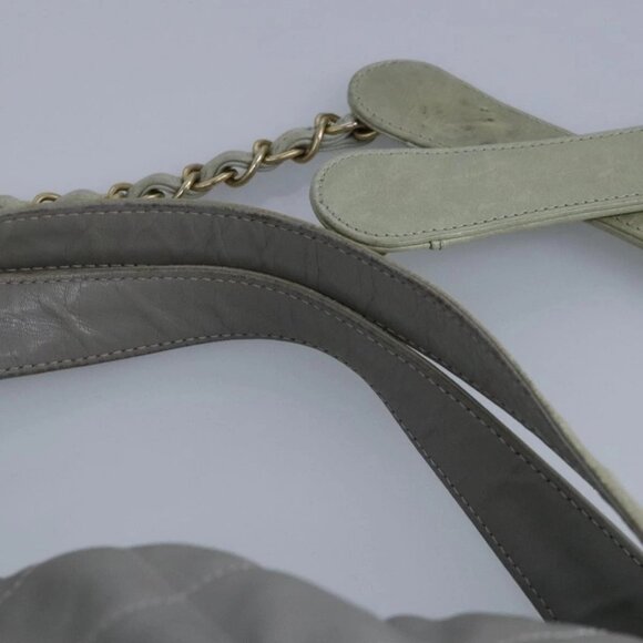 CHANEL Chain Shoulder Bag Leather 2way Gray Gold CC Auth 96778 - Picture 9 of 16